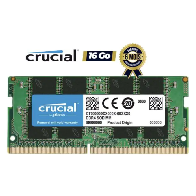 Memoire RAM pour PC Crucial 32GB DDR4 3200MHz