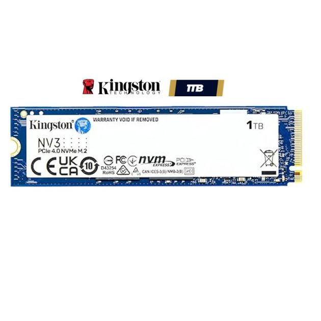 Disque dur SSD interne - Kingston - NV3 - 1 To - M.2 2280 NVMe - PCIe 4.0 Gen 4x4 - Vitesse de lecture jusqu'à 6000 Mo/s