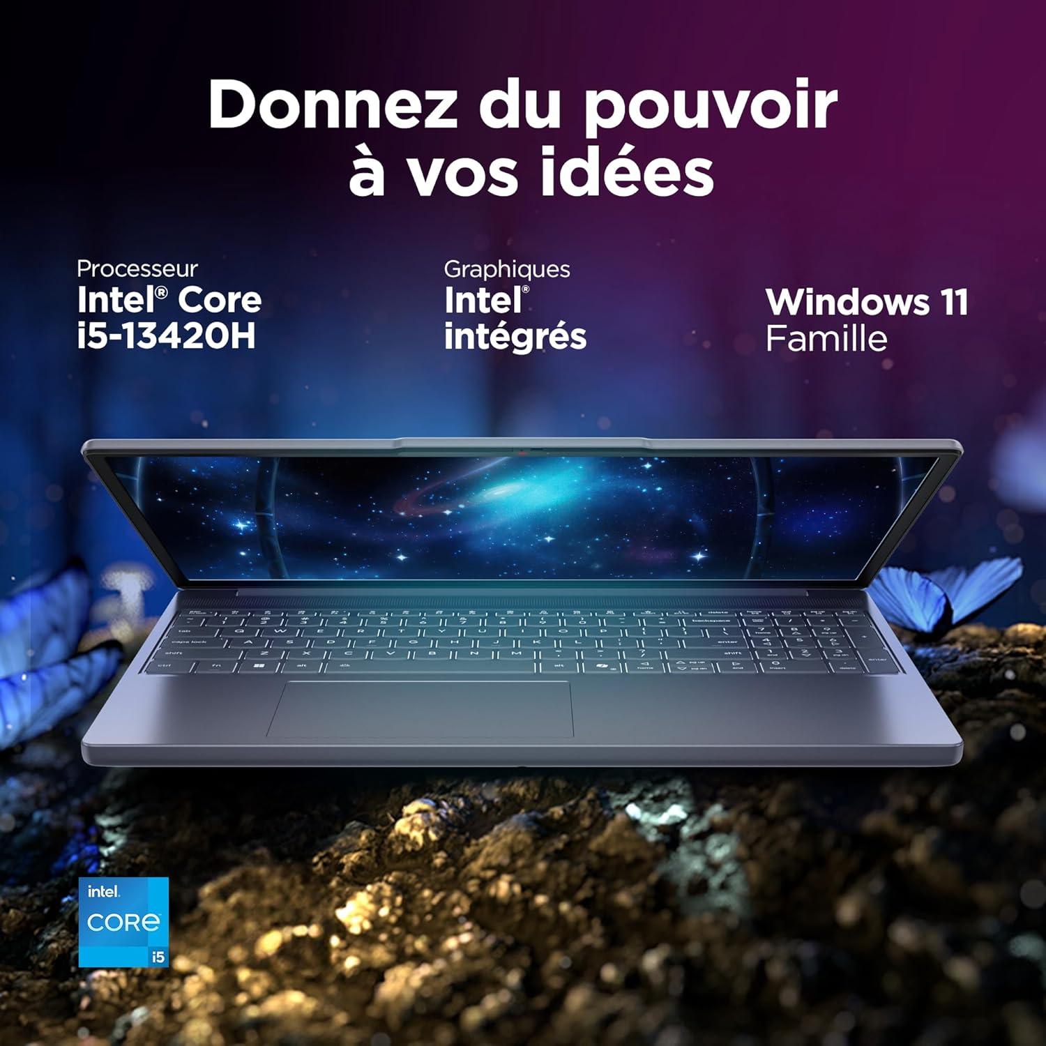 Miniature 2 de Lenovo IdeaPad Slim 3 16IRH10 - Ordinateur Portable 16'' WUXGA (Intel Core i5-13420H, RAM 16Go, SSD 512Go, Intel UHD Graphique, Windows 11 Home) Clavier AZERTY Français - Gris