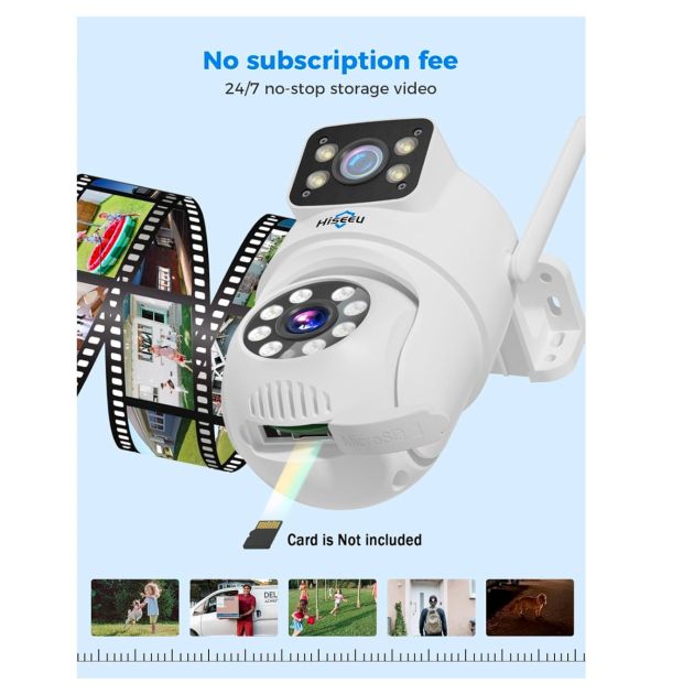 Miniature 3 de Caméra Hiseeu WS03 Double Objectif - WiFi 5G/2.4G - PTZ Extérieure IP65 - Vision Nocturne 18 m