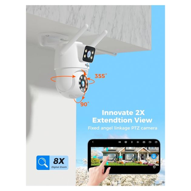 Miniature 4 de Caméra Hiseeu WS03 Double Objectif - WiFi 5G/2.4G - PTZ Extérieure IP65 - Vision Nocturne 18 m