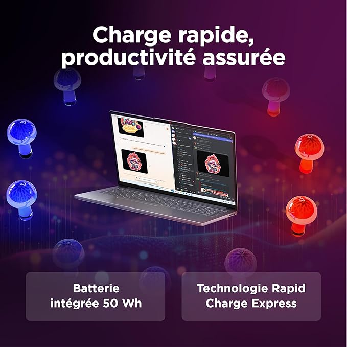 Miniature 4 de Lenovo IdeaPad Slim 3 16IRH10 - Ordinateur Portable 16'' WUXGA (Intel Core i5-13420H, RAM 16Go, SSD 512Go, Intel UHD Graphique, Windows 11 Home) Clavier AZERTY Français - Gris