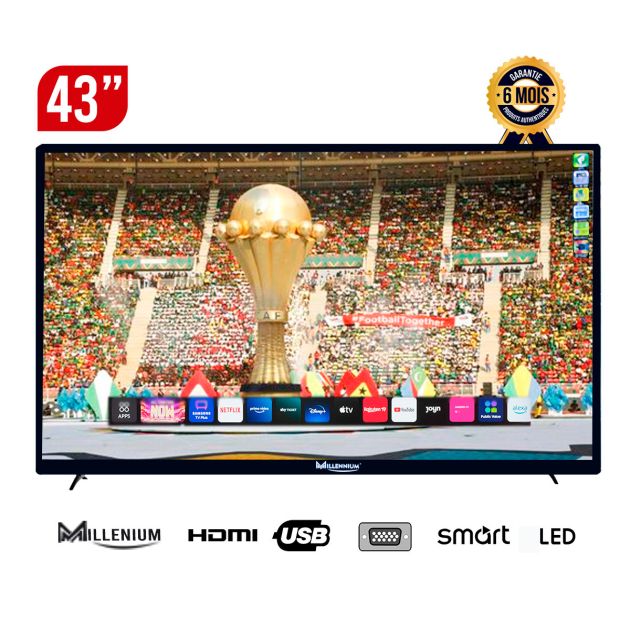 TV Smart HD-43AS7100 Millennium 43 pouces - AVEC MIRA CAST - Full HD LED TV