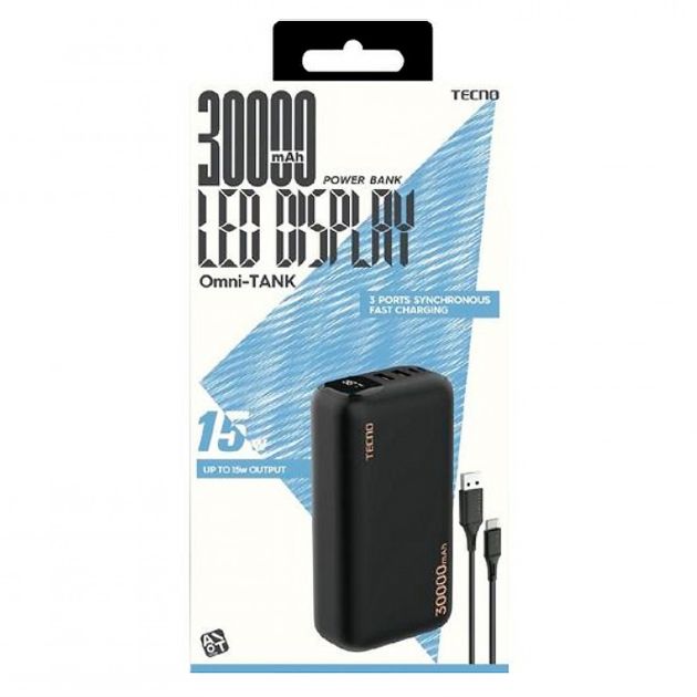 Miniature 2 de Powerbank TECNO - 30000mAh - Omni-TANK - 15 Watts - Avec affichage LED
