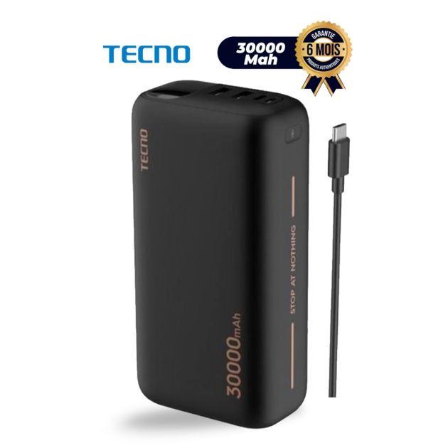 Powerbank TECNO - 30000mAh - Omni-TANK - 15 Watts - Avec affichage LED