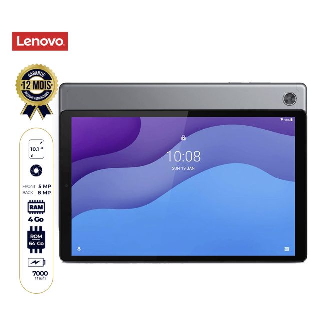 Tablette Lenovo Tab M10 HD - TB-X603NC - 10.1"- 4G LTE pour Appel - 64 Go/4Go - 7000mAh - Garantie 12 mois