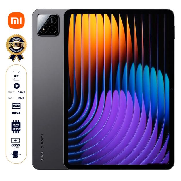 Tablette Xiaomi Pad 7 – 256 Go – 8 Go RAM – 11,2" – Wi-Fi uniquement – 13MP/8MP – 8850 mAh – Garantie 12 mois